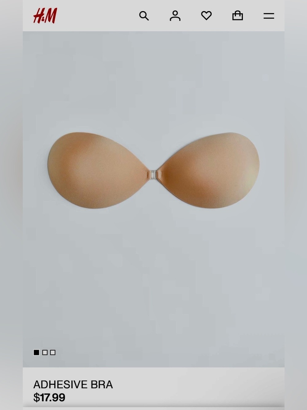 H&M Beige Strapless Adhesive Bra NWT